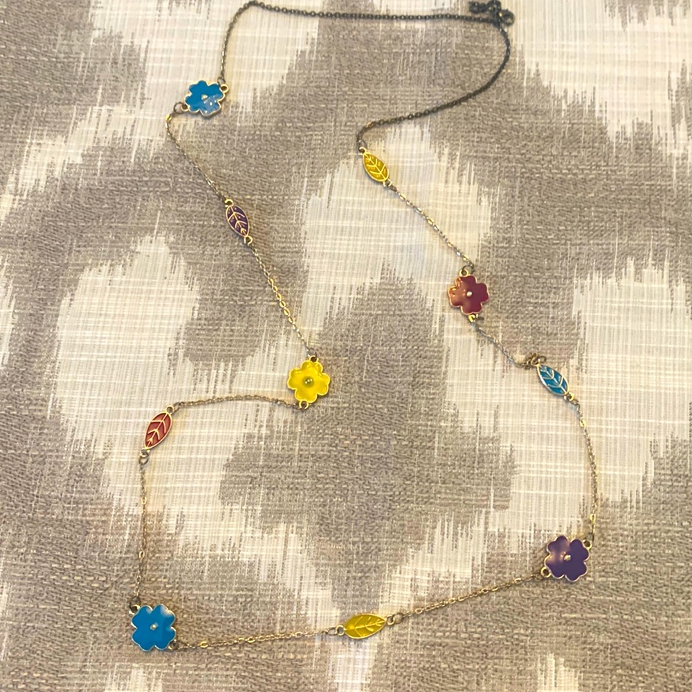 Multi colored station necklace